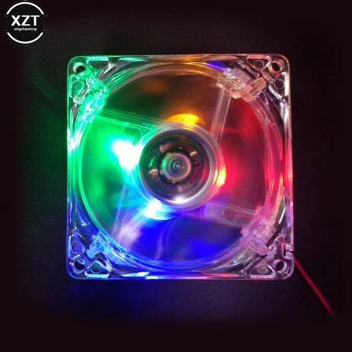 Imagen 2 del producto Ventilador de CPU para ordenador PC, ventilador de refrigeración de 80mm con luz Led azul 8025, 8cm, silencioso, CC de 12V, chasis luminoso LED, enchufe Molex 4D, ventilador Axial