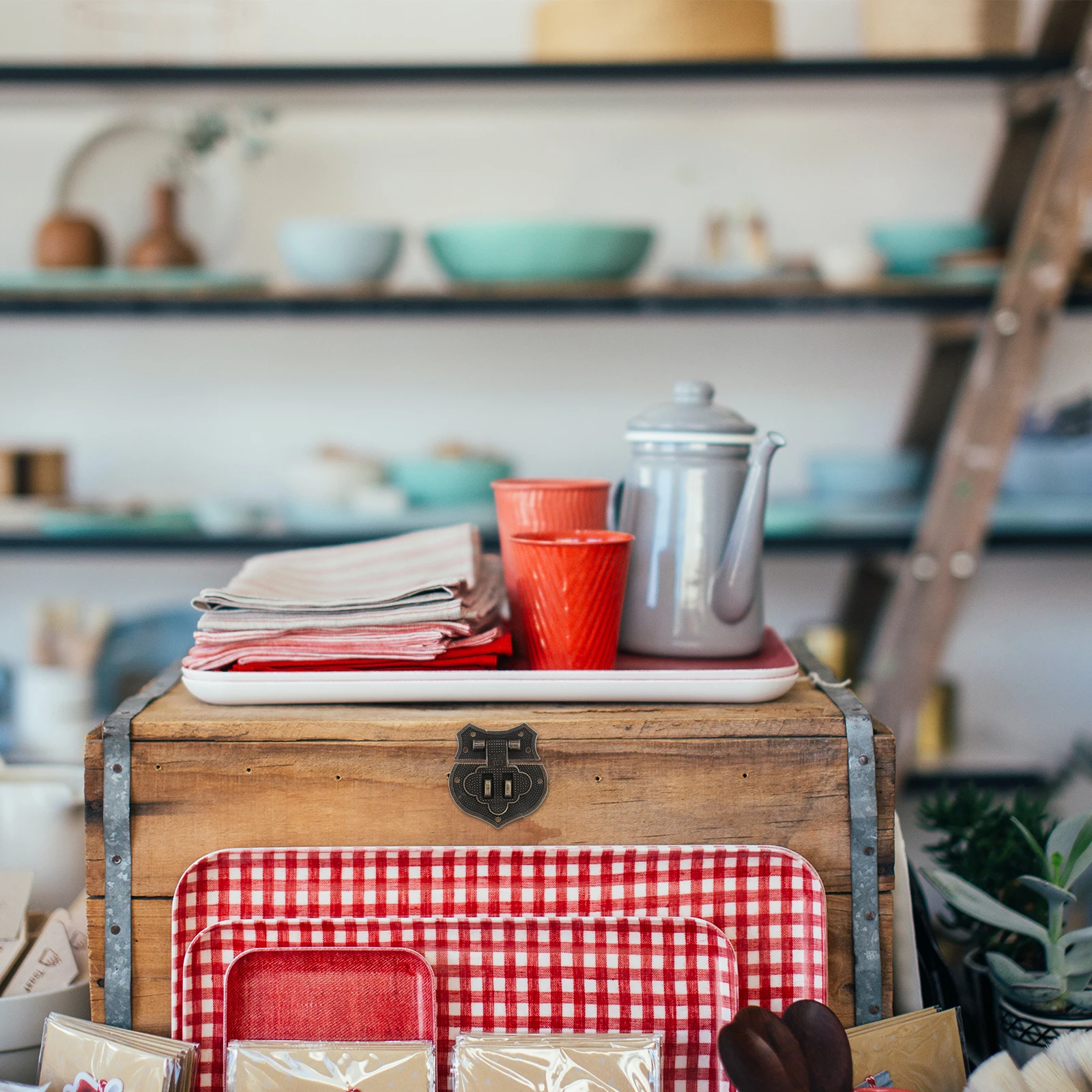 

4pcs Zinc Alloy Lock Buckle Retro Vintage Furniture Accessory Heavy Duty Wooden Box Jewelry Case Gift Box Hook Toolbox