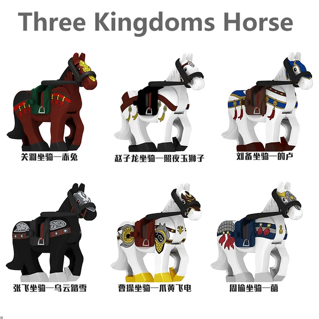 New DECOOL Three Kingdoms General Figures Building Blocks Ancient Soldiers Knight War Horse Bricks Toys For Children\'s Gifts