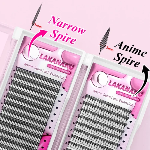 Imagen 2 del producto Pestañas de aguja estrechas, fibras tecnológicas, pestañas con picos de Anime, pestañas de Manga, extensiones de pestañas cómicas