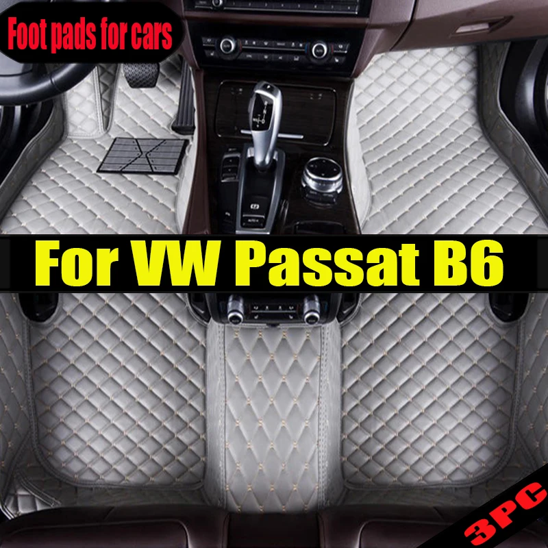 

Custom Made Leather Car Floor Mats For VW VW Passat B6 2007 2008 2009 2010 2011 Carpets Rugs Foot Pads Accessories