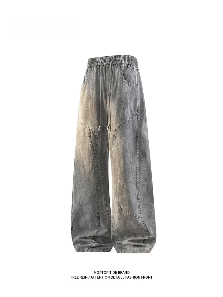 Calças Jeans Mmoptop da Marca Trendy para Homens e Mulheres, Estilo Descontraído, Perna Larga, Corte Solto, Confortáveis em A...