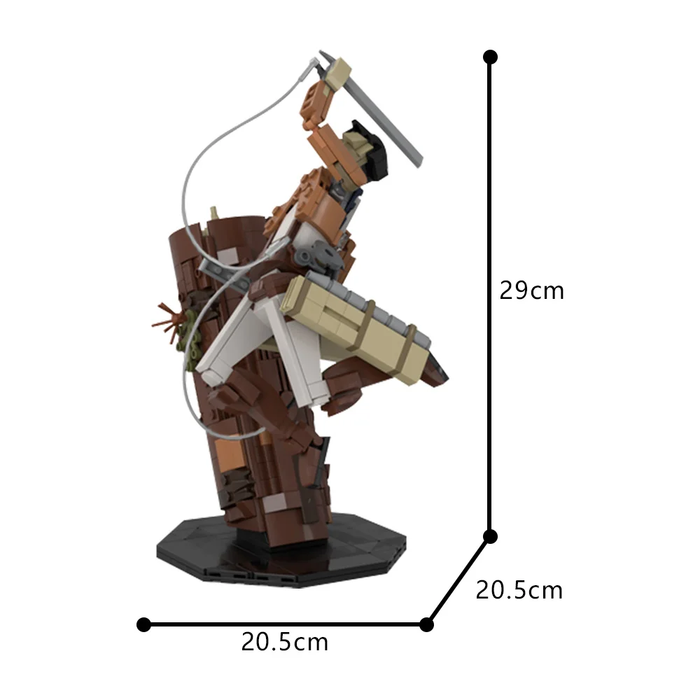 MOC Attack on Titan Movie Levi Ackerman Figure Model Building Blocks Fighting Action Figure Assembling Bricks Toy Kid Gift