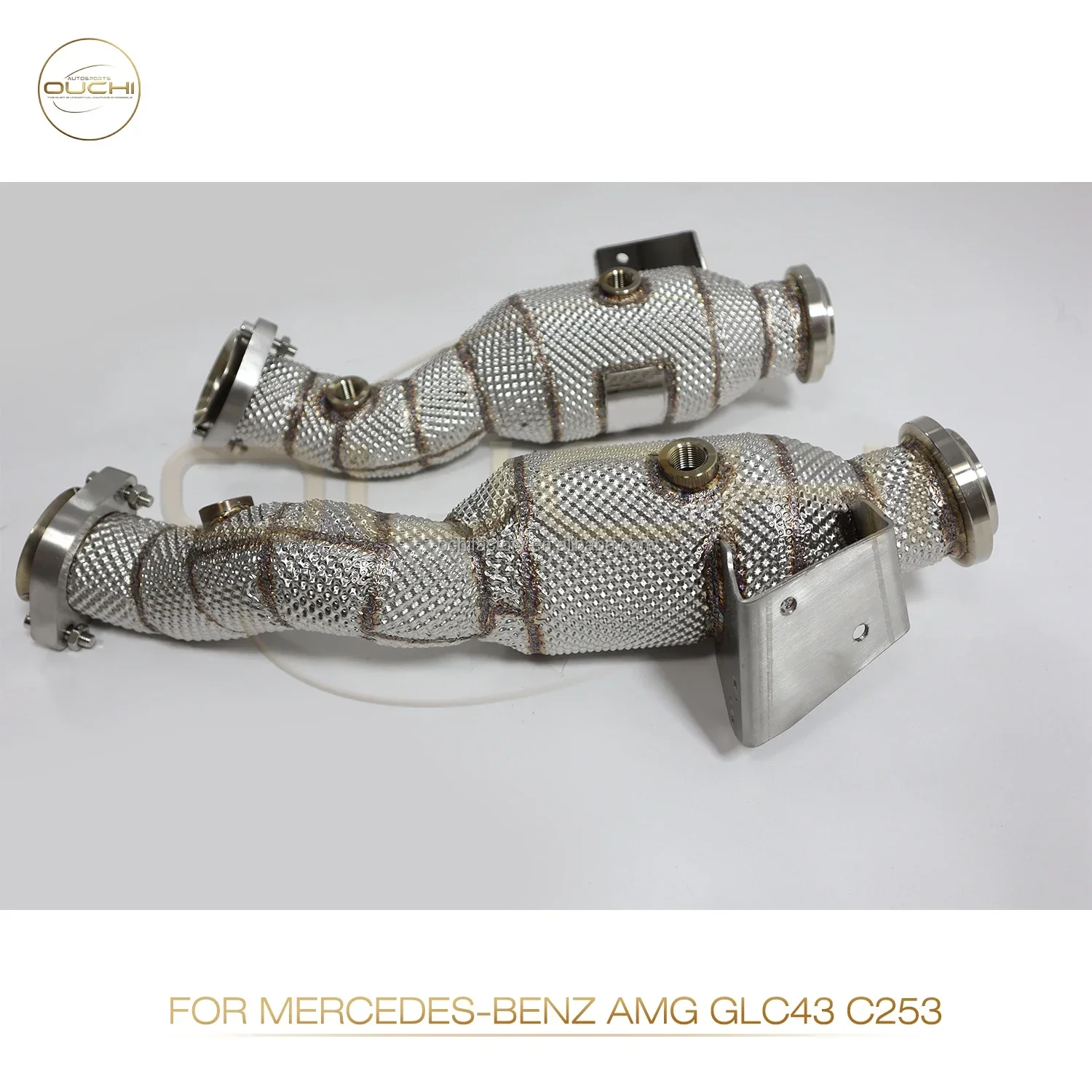 

Ouchi Uitץ Downpipe Voor Mercedes Benz Glc43 C253 2017-2019 3.0T Met Kattenhitteschild Uitlaatsysteempijpen