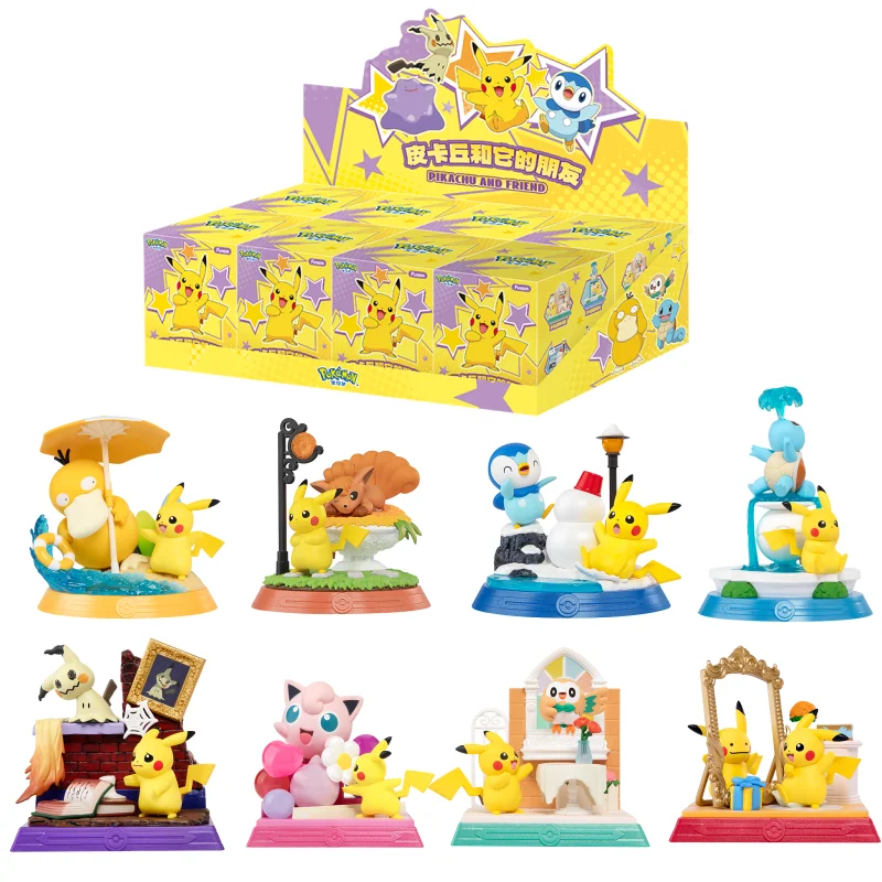 Pokemon Anime Actionfigur Pikachu und seine Freunde Serie Blind Boxes Funism Original Collection Modell Ornament Spielzeug Geschenk