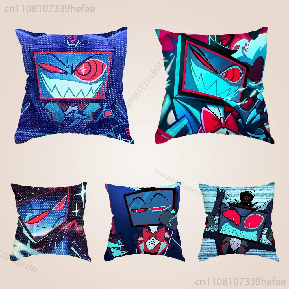 

VOX T-Trust US H-HazbinS Funny Pillow Case Anti-dustmite Pillowcase Invisible Zipper Silky Short Plush Sofa Cushion Cover