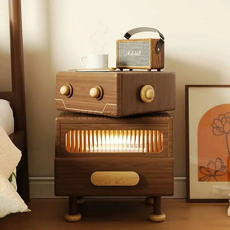 Rattan Small Nightstand Luxury Irregular Modern Nordic Bedside Creative Nightstands Drawers Mesitas De Noche Bedroom Furniture