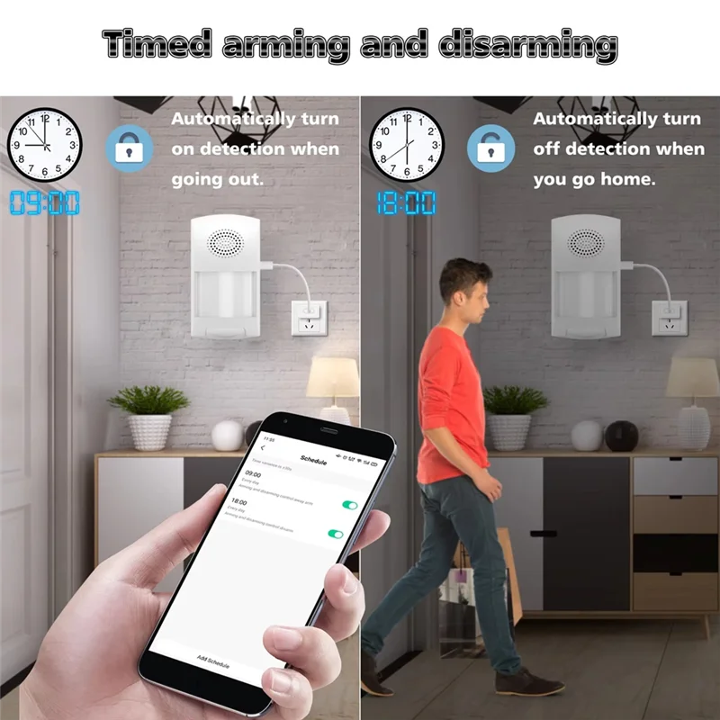 【A42U】Wifi Smart Home Allarme antifurto Tuya Rilevatore di movimento a infrarossi Sensore PIR Monitoraggio remoto Protezione del sistema di sicurezza