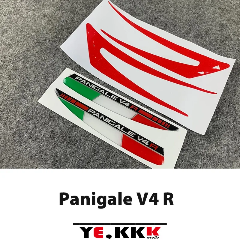 For DUCATI Panigale V4 R 2018 2019 2020 2021 2022 Winglets Air Deflector Sticker Decal Epoxy 3D Three-dimensional Logo