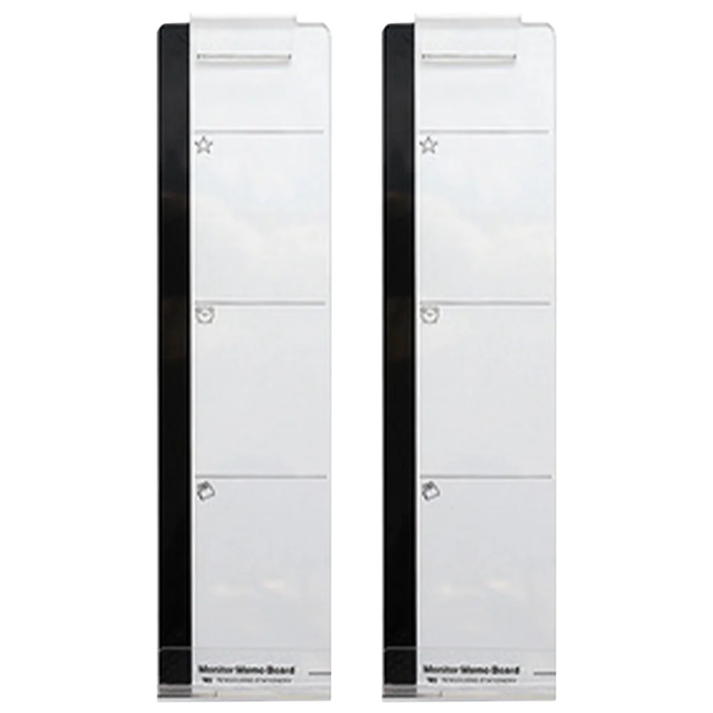 2Pcs Clear Computer Monitor Memo Boards Slim Sticky Screen Side Message Reminder Strong Adhesive Office Workspace Board