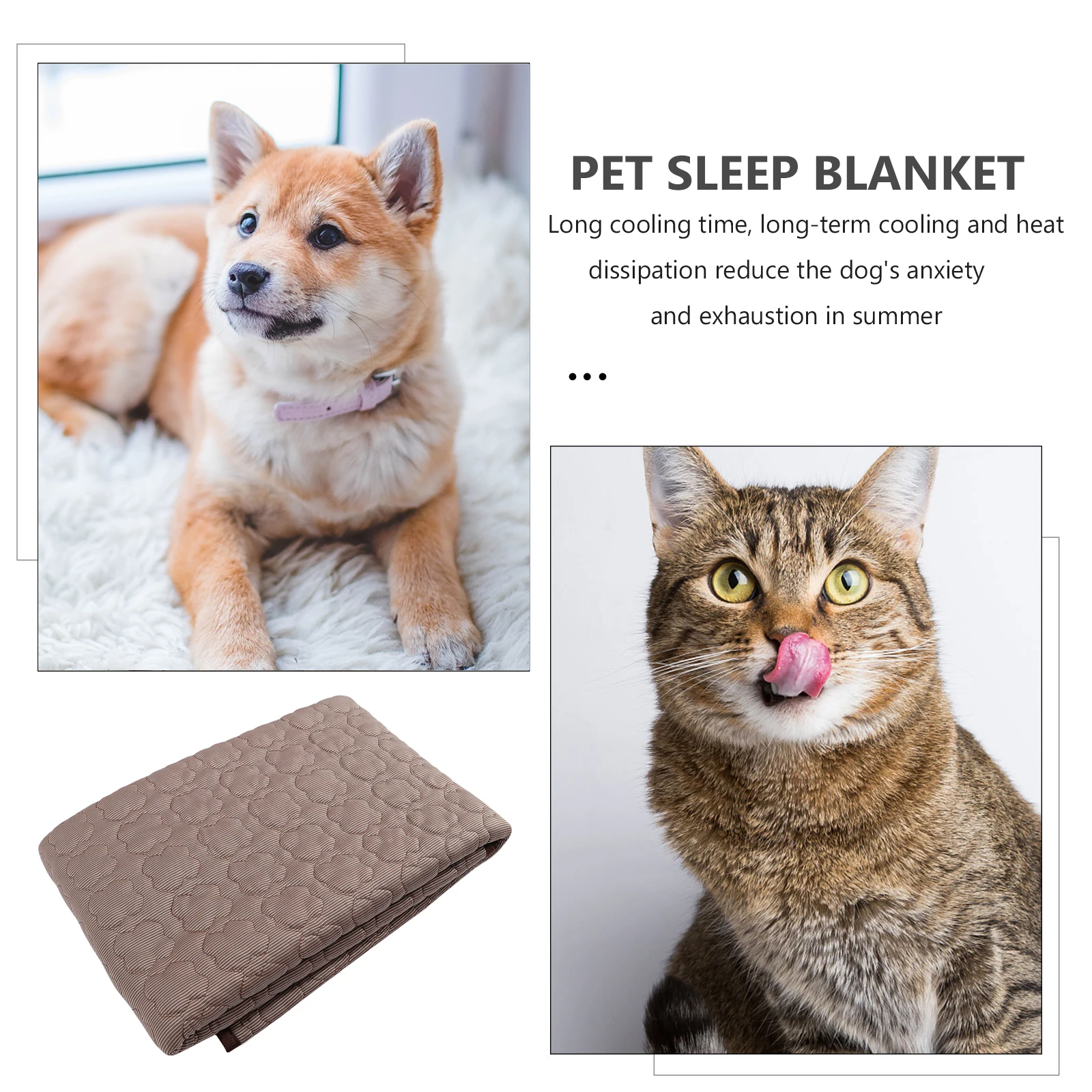 

Pet Ice Silk Pad Dog Cooling Mat Summer Use Indoor Outdoor Cat Kennel Puppy Sleep Blanket Foldable Storage Long Cooling Heat