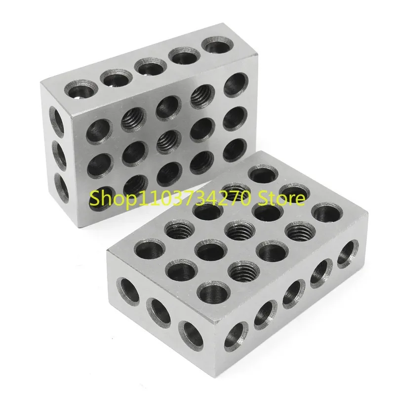 2pcs 23 holes Precision 25-50-75mm Blocks parallel clamping block set, steel block 23 Holes 1-2-3