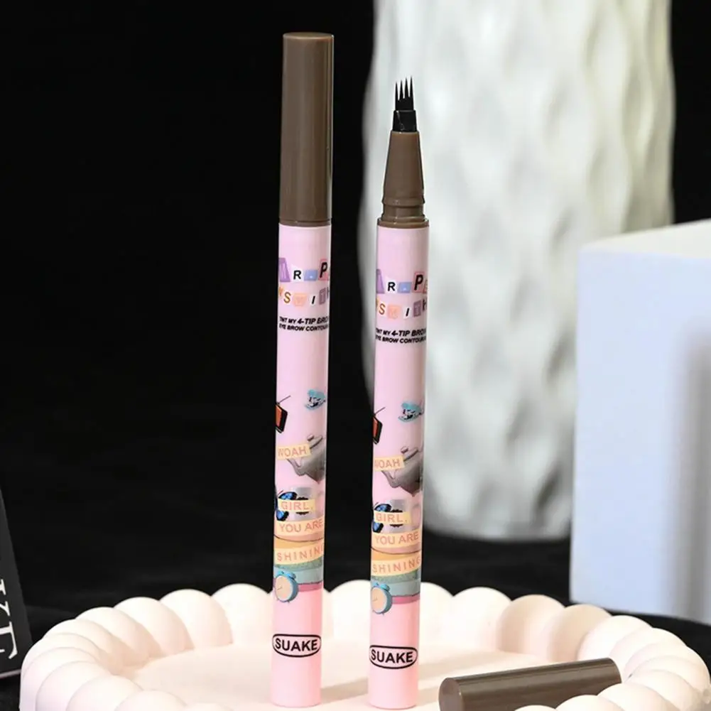 Microblading Eyebrow Tattoo Pen  Waterproof 4 Fork Tip Long Lasting Professional Fine Sketch Enhance Stencil Eye Brows Pencil