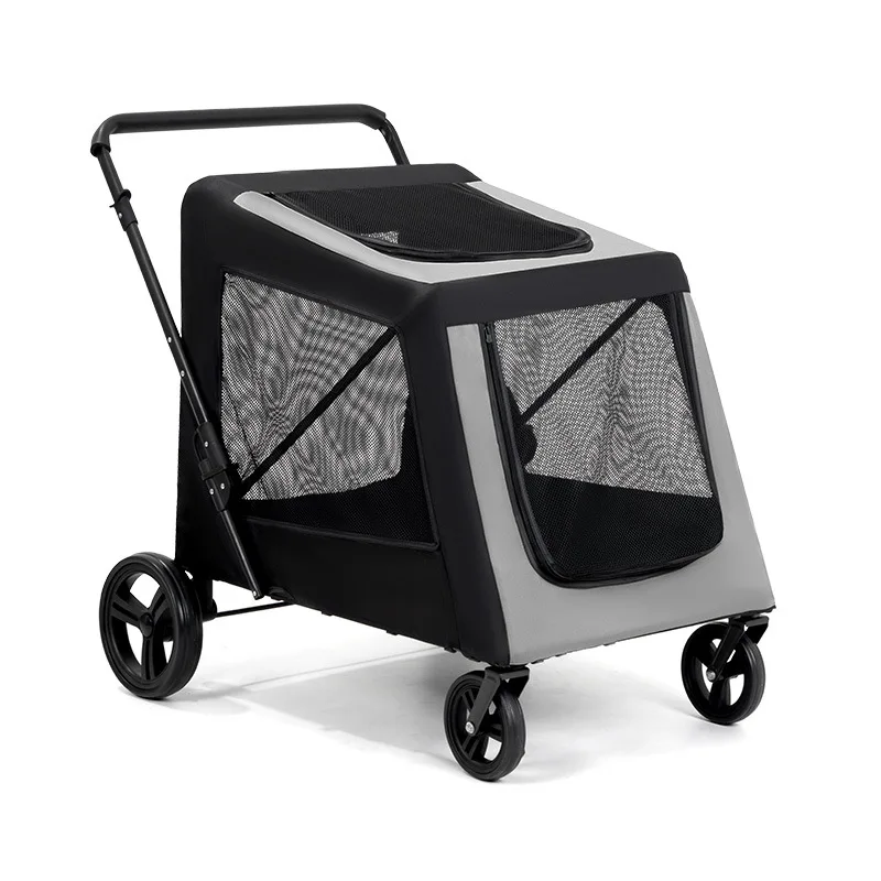 Multi-Functional Pet Cart, Portable Foldable Dog Cart for Medium Large Dogs, Outdoor Travel Transportation, 2-in-1 Design