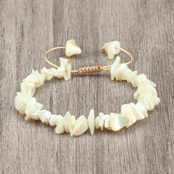 2023 Bohemia Natural Shell Bracelet for Women Men Irregular Beach Handmade Adjustable Size Bangle Fashion Jewelry Halloween Gift