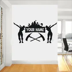 Gamer Custom Name Wall Sticker for Boys Room Decor PS4 Battle Royale Poster Wall Decals for Kids Room Vinyl Wall Stickers Y039