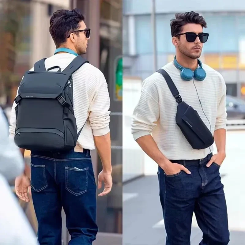 best backpack for travel men charger MARK RYDEN Backpack Men 2 in 1 travel bag 15.6 inch Laptop Waterproof  Travel Backpack With USB-A Charging Port