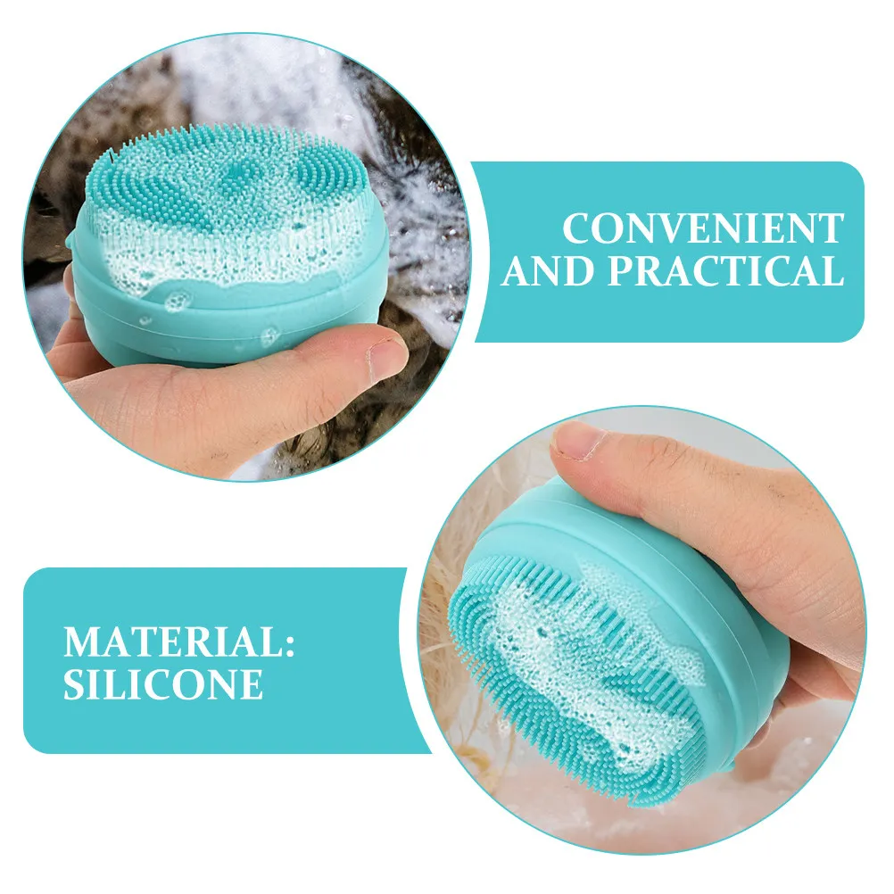2pcs Silicone Baby Bath Brush – Soft Gentle Exfoliator for Cradle Cap Removal, Hanging Design & Easy Storage