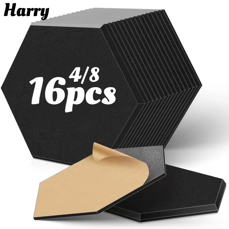 4-16pcs Self-adhesive Soundproof Panels Noise Reduction Treatment Home Studio Decoration Soundproof Wall Panels