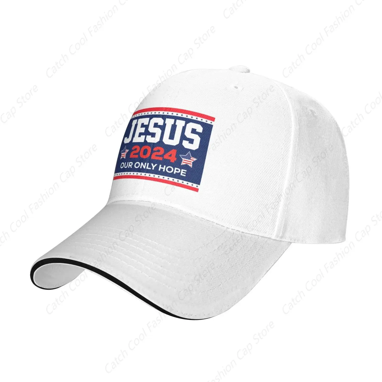 Jesus 2024 Our Only Hope Baseball Cap Trucker Sandwich Brim Hat Adjustable Unisex Fashion Sports Outdoor Travel Daily