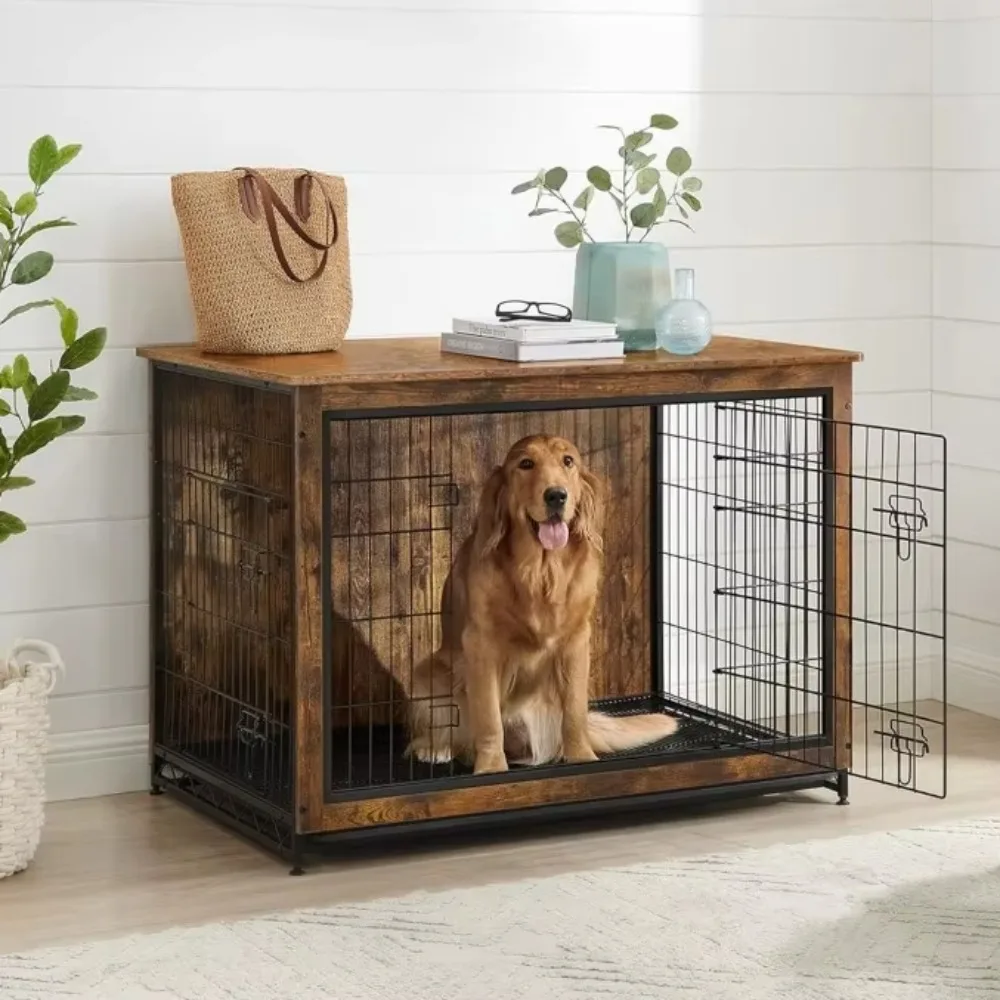 

Dog crate, modern kennel indoor weighing up to 80 pounds, heavy-duty dog cage with multi-functional removable tray