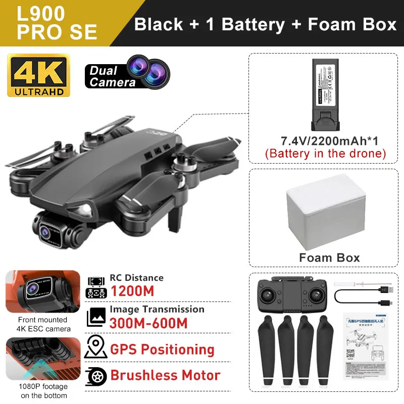 LYZRC L900 PRO SE GPS Drone 4K Professional Brushless Motor 5G WIFI Aerial Photography FPV Helicopters Foldable Quadcopter Dron
