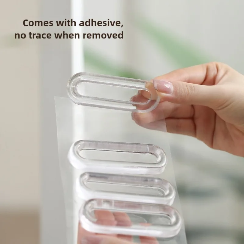 4 قطعة البلاستيك الشفاف لينة بولي Door خزانة المطبخ الزجاج انزلاق الباب درج مقبض ذاتية اللصق مقبض الباب الجرار