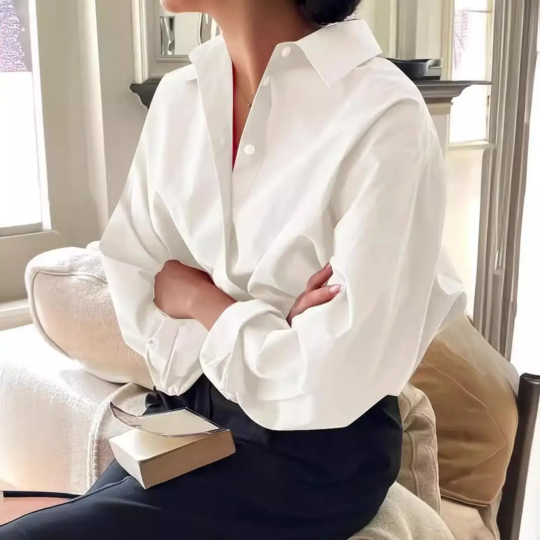 

Ele Loose Fit Long Sve Cotton lin Women's irt Versatile Versatile Sli Versatile Comfortable Versatile