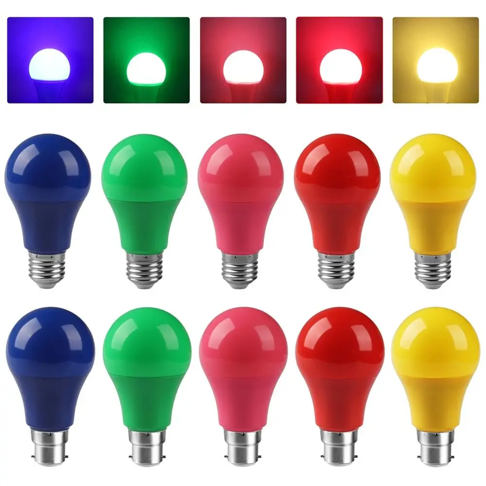 5W SMD 2835 Lamparas Home Decor LED Bulb A60 Lamp E27 B22 Base Colorful Light