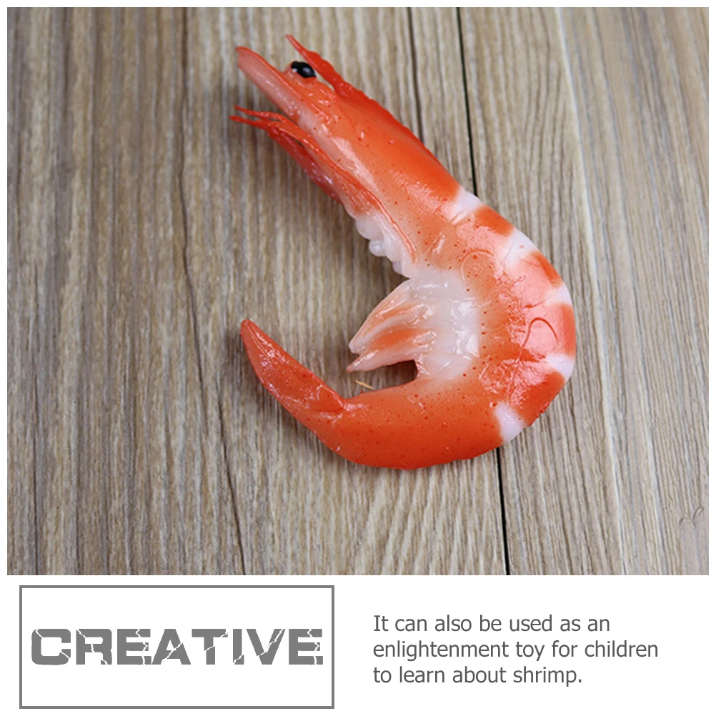 

5pcs Simulation Props Realistic PVC Food Decor Artificial Shrimp Toys Montessori Education Shrimp Model Display