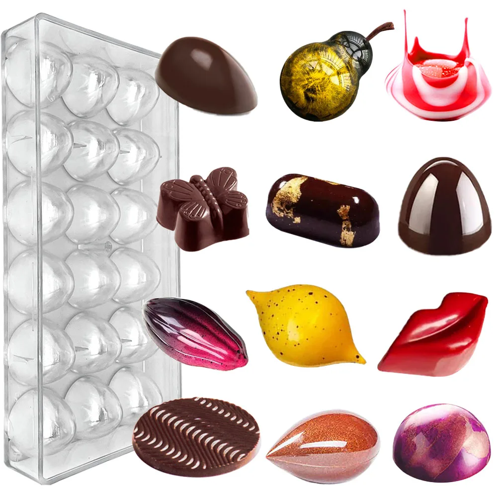 Polycarbonate Chocolate Molds For Baking Chocolate Professional Chocolate Bonbons Candy Bar Confectionery Baking Supplies