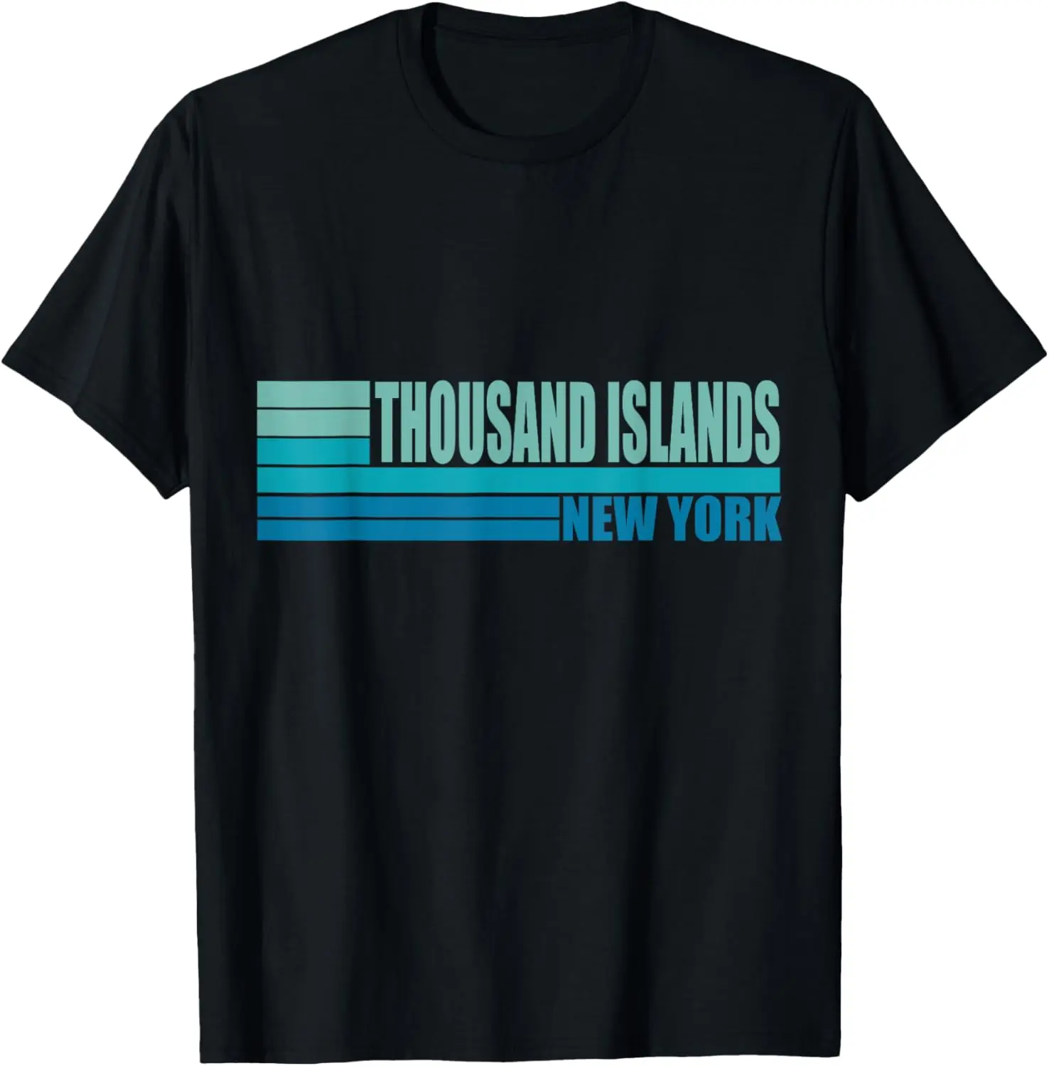 Blue Retro Vintage Thousand Islands New York State NY T-Shirt