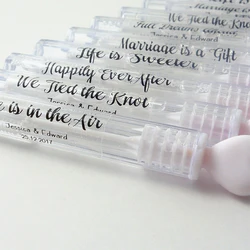 Personalized 100pcs Wedding bubble Stickers Custom wedding party favors Bubble Wand Label Clear Gifts for guests Romantic party