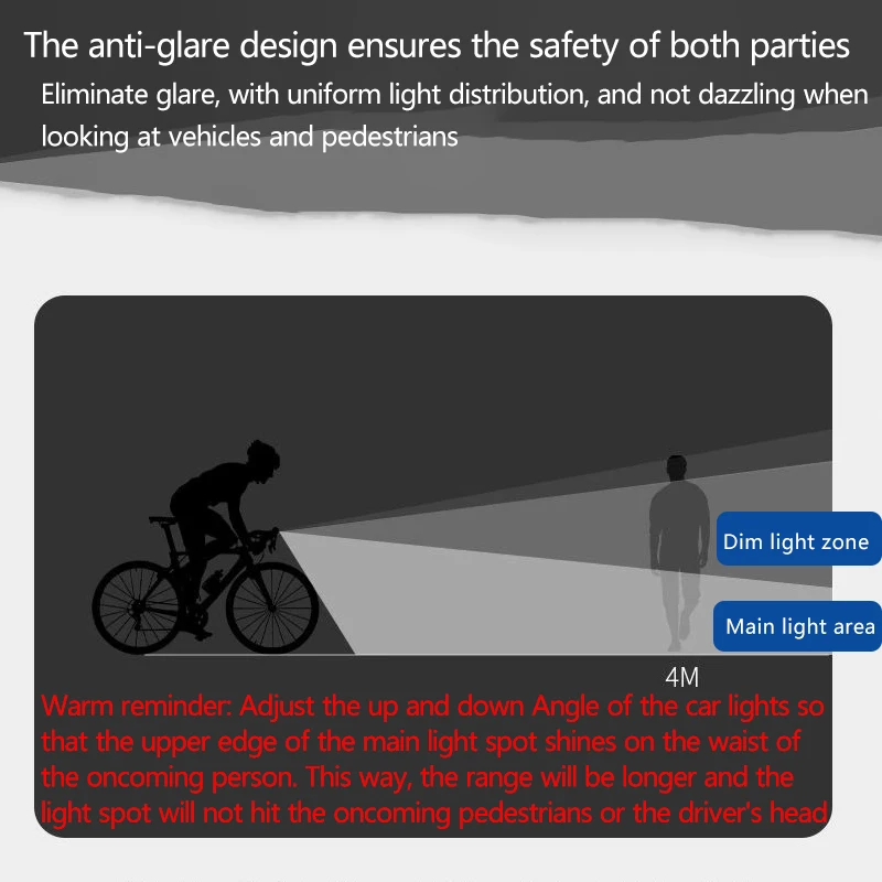 مصباح أمامي لركوب الدراجات الليلية مع ضوء قوي، قابل لإعادة الشحن، شحن الدراجة الجبلية، مصباح الدراجة الجبلية المقاوم للماء