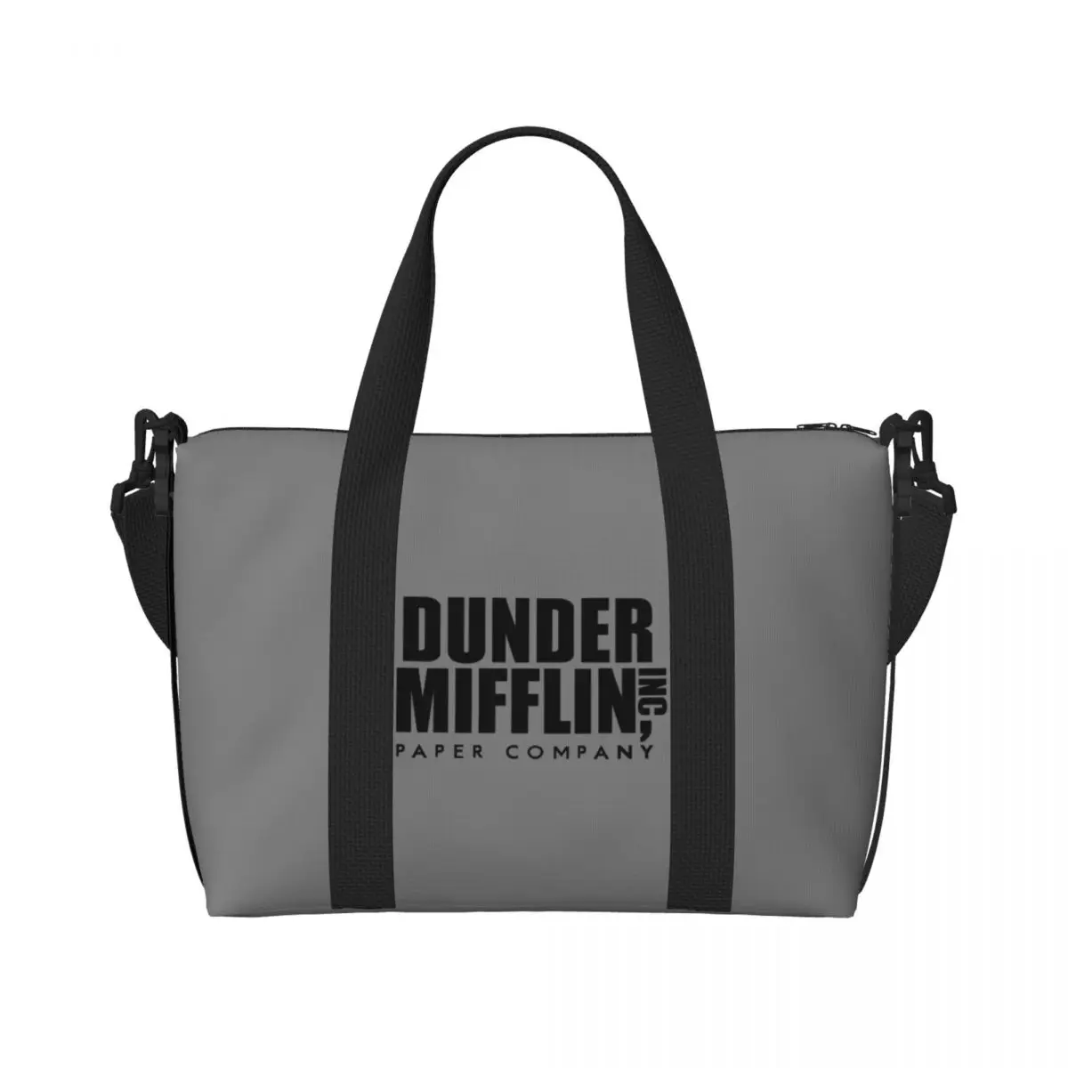 Custom Dunder Mifflin Paper Company Beach Tote Bag for Women Extra Large Gym Carry On The Office TV Show Travel Shopping Bags