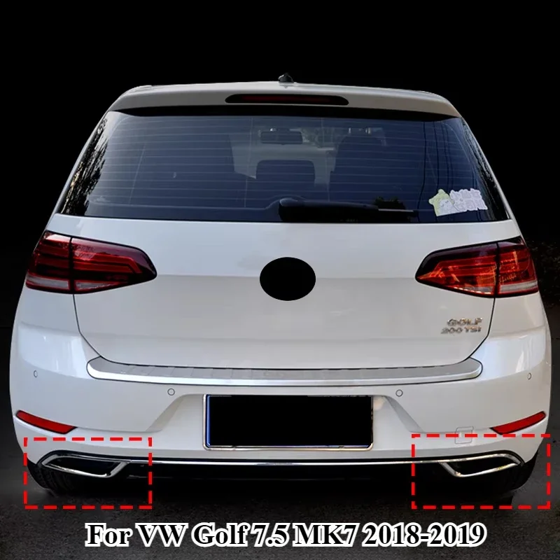 For VW Golf 7.5 MK7 2018-2019 ABS Material Chrome Plated Car Rear Exhaust Pipe Muffler Riding Decoration Accesorios Para Auto