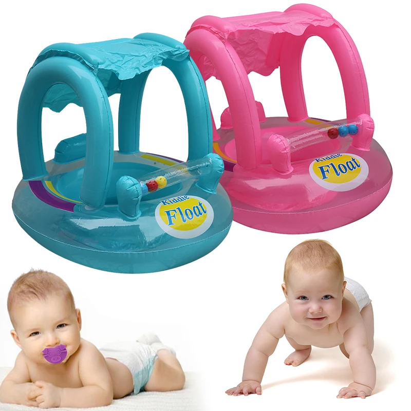 Flotador para bebé para piscina con toldo de protección solar removible Flotador para bebé para piscina con toldo de protección solar removible