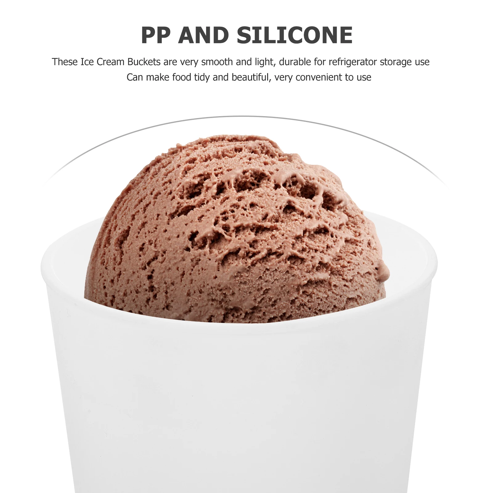 

2 Pcs Ice Cream Bucket Container Yogurt Containers for Freezer Homemade Storage Cups Silica Gel Small