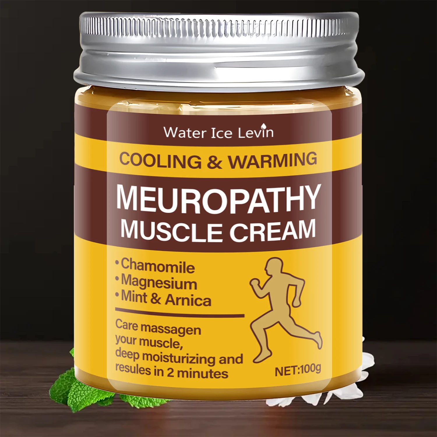 Cooling & Warming Meuropathy Muscle Cream with Chamomile & Magnesium for Neuropathy, Deep Moisturizing Results in 2 Minutes