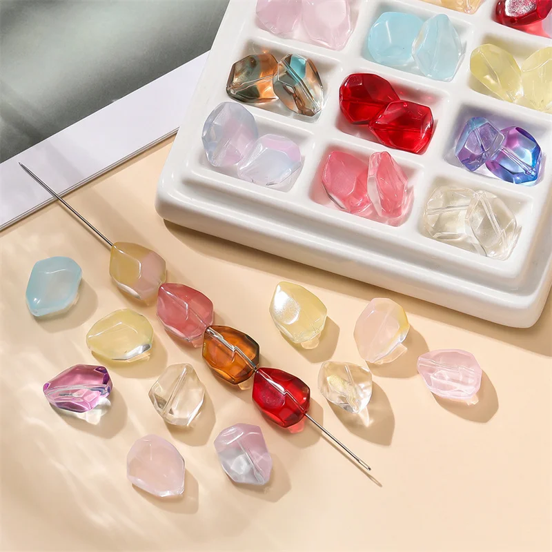 16x13MM Irregular Multi Faceted Glass Crystal Beads Straight Holes Spaced Beads For Jewelry Making DIY Necklace Bracelet