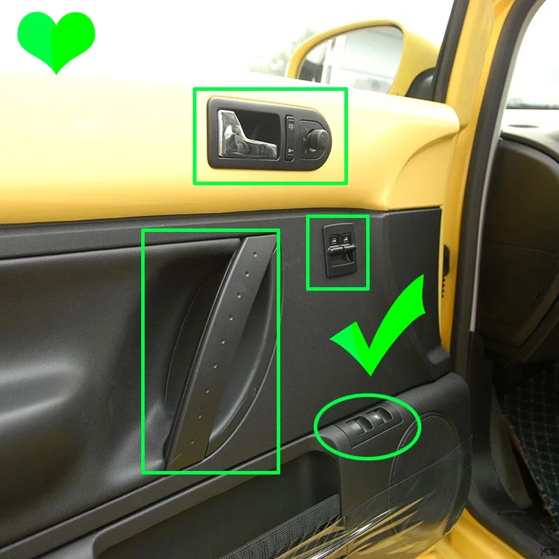 

Углеродный стиль, боковые двери, внутренние кнопки, ручки, миски, подлокотник, поручни, отделка, Стайлинг автомобиля для VW Volkswagen Beetle 2003-2010