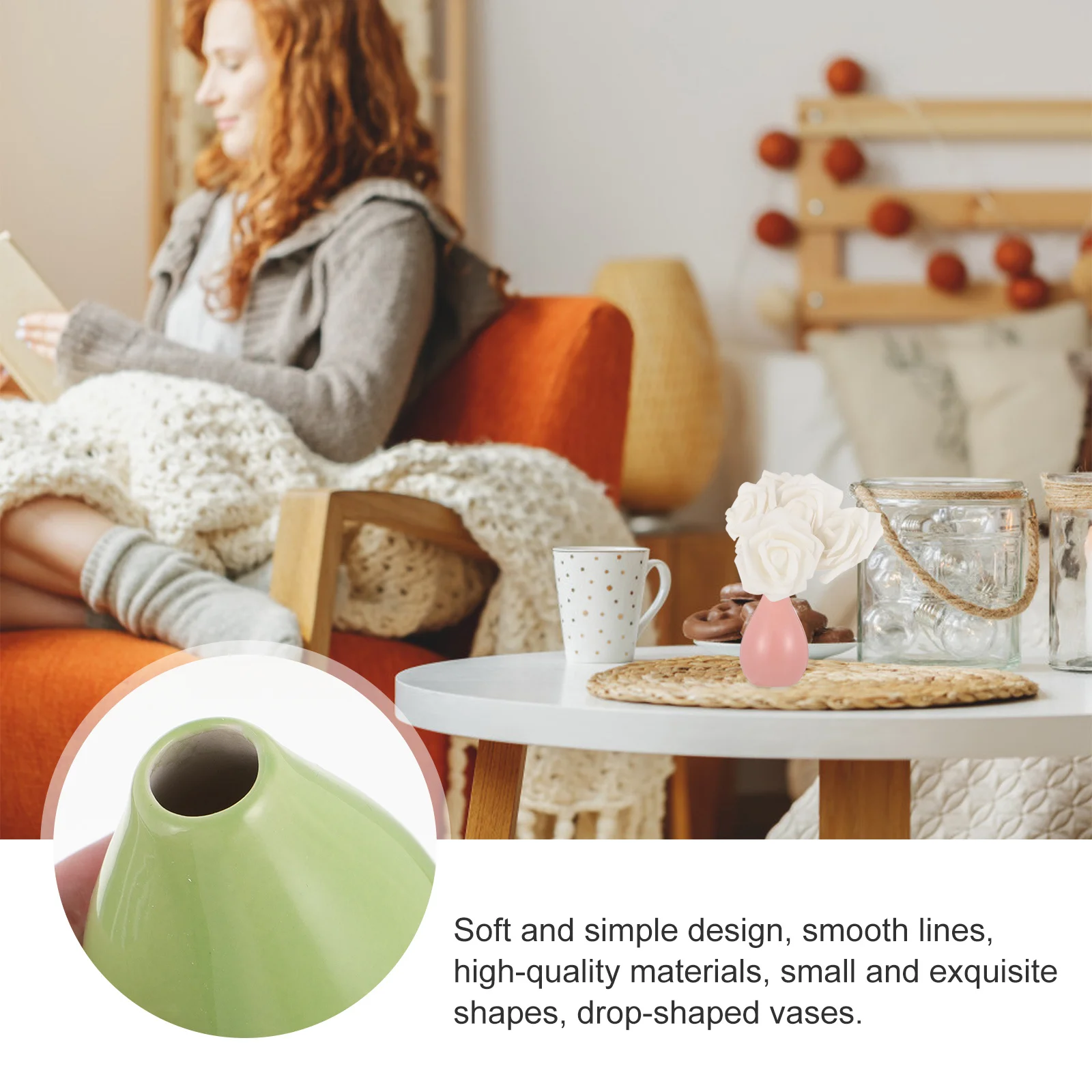 

3Pcs Ceramic Vases Oxidation Wear Resistant Decorative Hydroponic Flower Containers Desktop Tabletop Ornament Ceramics Vase