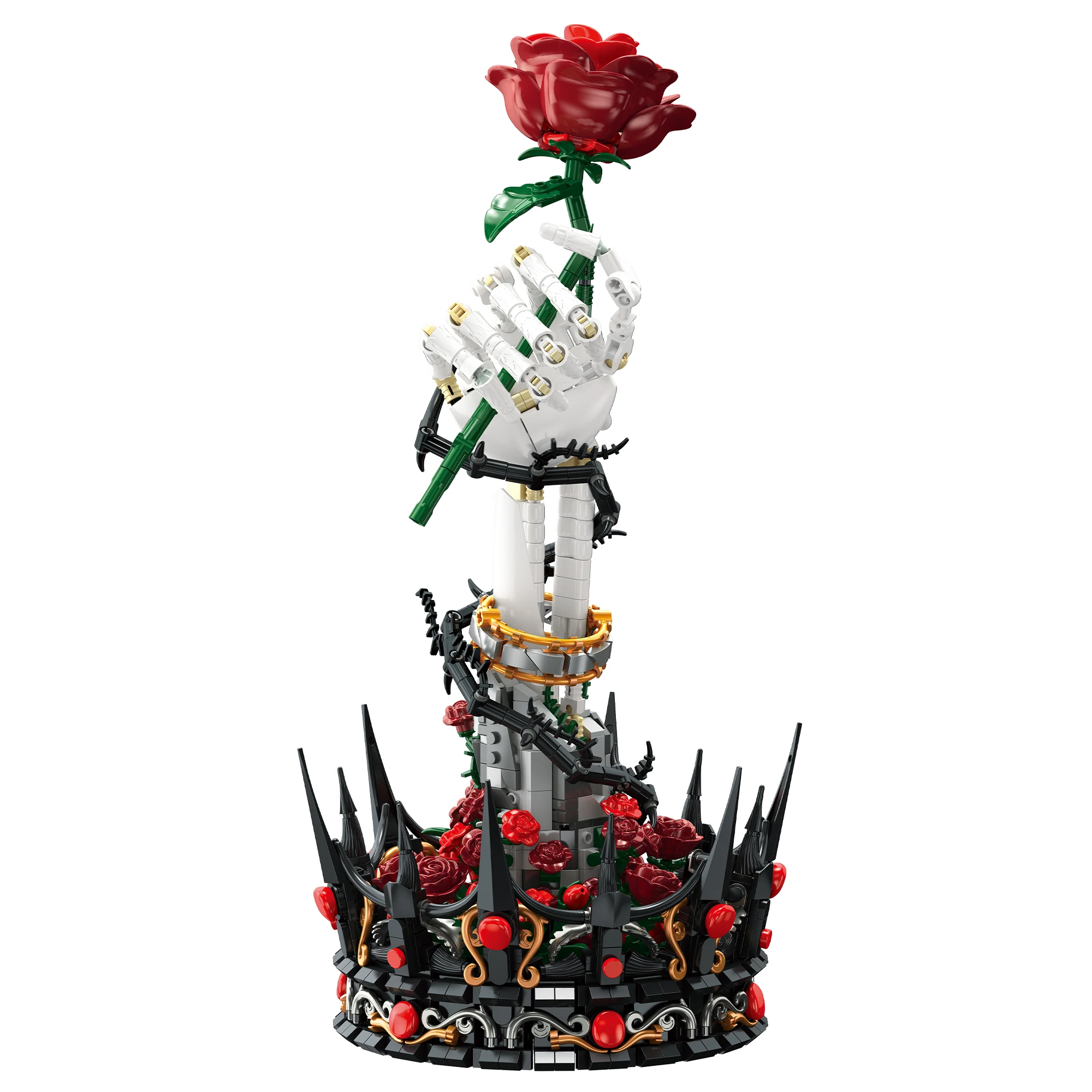 1613PCS Eternal Dark Rose Building Blocks Set, Home Creative Toys Ornament, Educational Model Assembly Toys, Adult Birthday Gift