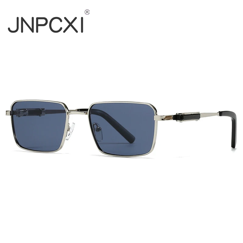 JNPCXI الاستقطاب مستطيل فاسق النظارات الشمسية الرجال الفاخرة العلامة التجارية الرجعية نظارات شمسية للذكور Steampunk القيادة نظارات UV400