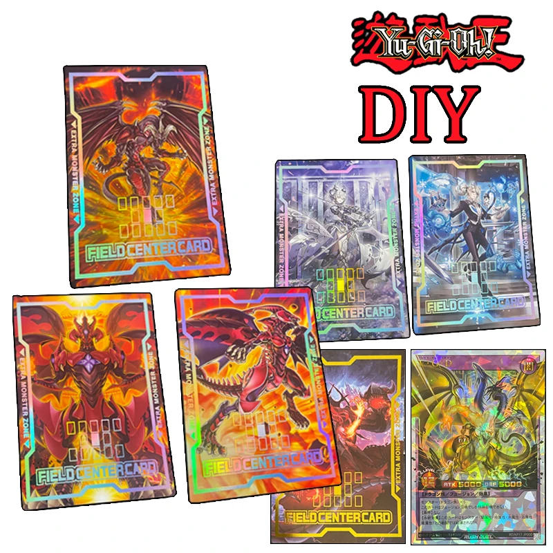 Yu-gi-oh diy collectible Card、炎のbestower、シルバーの城のラベル、赤いドラゴン、誕生日プレゼント