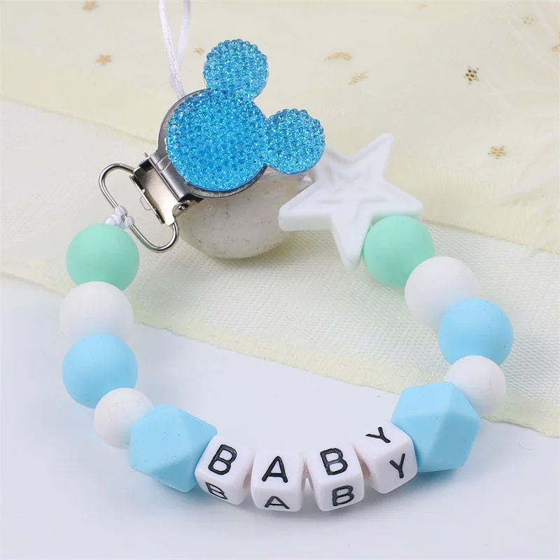 Popular Silicone Personalized Baby Pacifier Clip Baby Name Custom Pacifier Clip Can Be Named Pacifier Chain Baby Supplies