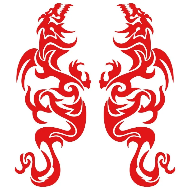 1Set 2D Flat Tribal Dragon Cut Out Waterproof Vinyl Stickers Car Body Motorcycle Side Fairing Scratch Cover Holiday Gift Decal