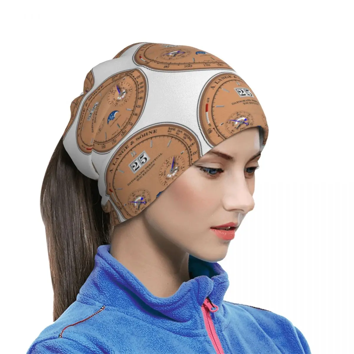 Lange & Sohne Datograph Dial Multifunctional Elastic Neck Gaiter Wind Proof Face Cover Bandana Unisex for Motorcycle Fishing
