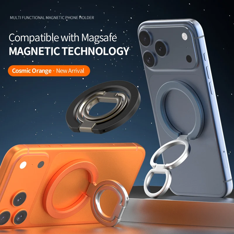 

2026 Новый двусторонний магнитный держатель для телефона Magsafe, вращение на 360 градусов, складная магнитная подставка для телефона для iPhone 17 16 Samsung