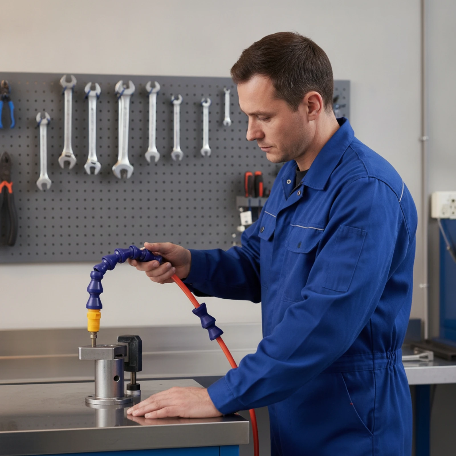 Coolant Hose with Round Nozzle Plastic Flexible Coolant Hose Spray Line Easy to Install Tube Long Service Life for Machinists